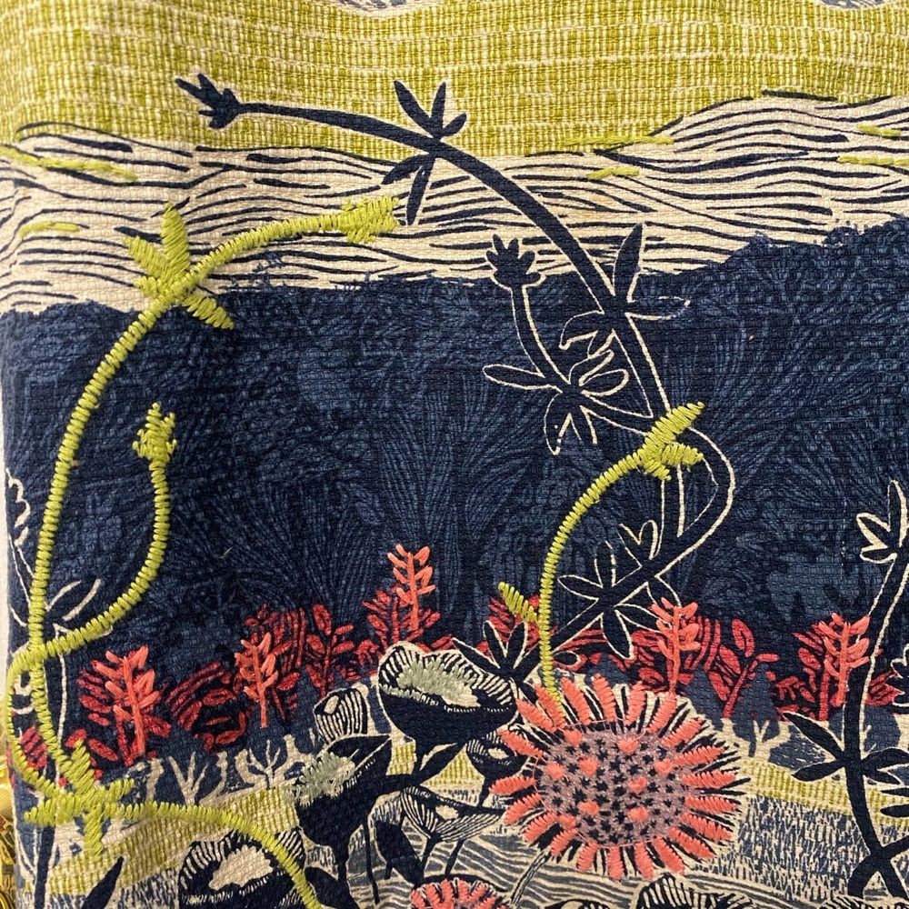 Anthropologie White Stuff Embroidered Skirt Landscape Floral Size Medium - Picture 4 of 12